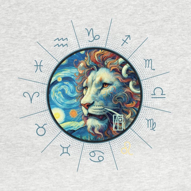 ZODIAC Leo - Astrological LEO - LEO - ZODIAC sign - Van Gogh style - 9 by ArtProjectShop